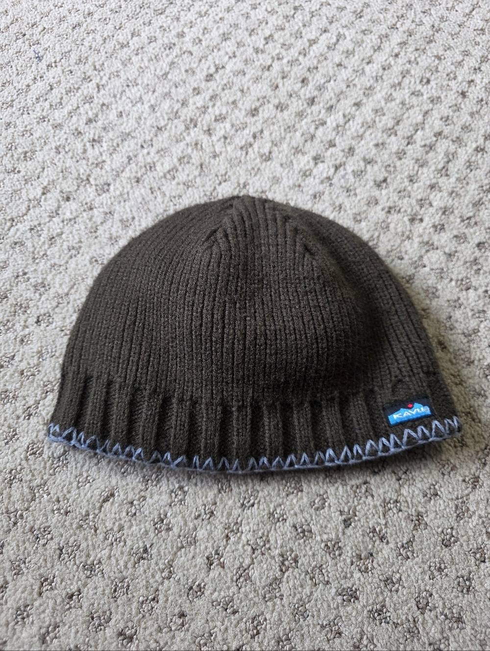 Kavu Youth Brown Beanie Hat with Contrasting Stitch